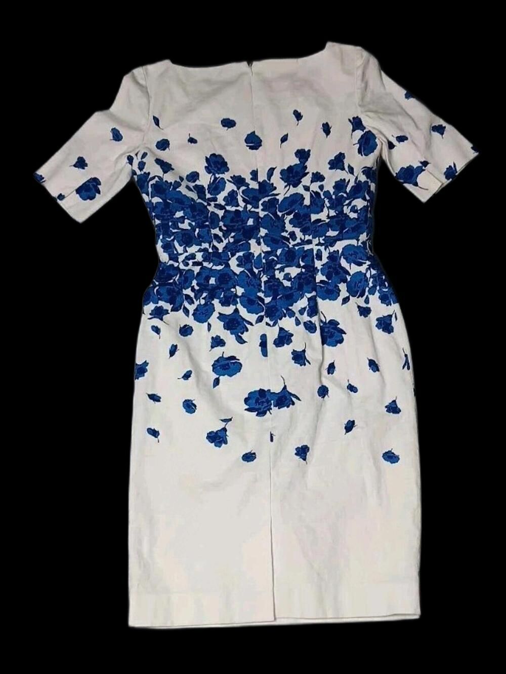 Tahari Arthur S Levine Body Con Dress Womens Size 6 White And Blue Flowers... - Picture 7 of 14